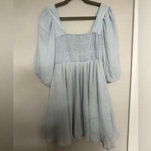 Pastel Blue 3/4 Sleeved Dress